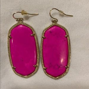Hot pink and Gold Kendra Scott earrings